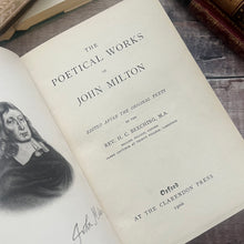 Load image into Gallery viewer, 1900 The Poetical Works of John Milton Half Leather Fine Binding with Floral Gilt