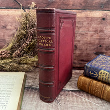 Load image into Gallery viewer, The Poetical Works of Sir Walter Scott Full Morocco Leather Late Victorian Antique Book
