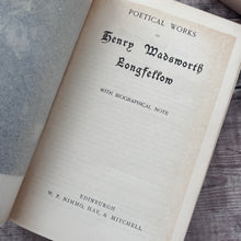 Load image into Gallery viewer, The Poetical Works of Henry Wadsworth Longfellow; Quarter Vellum Binding with Art Nouveau Detail