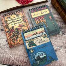 Load image into Gallery viewer, Spiral Bound Lined Notebook; A6 with Antique Book Art Cover
