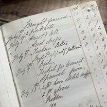 Load image into Gallery viewer, Victorian Hand Written Accounting Book with Clasp and Marbled Edges