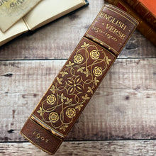 Load image into Gallery viewer, 1902 English Verse from 1250 to 1900 Half Leather Fine Binding with Floral Gilt