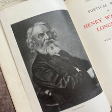 Load image into Gallery viewer, The Poetical Works of Henry Wadsworth Longfellow; Quarter Bound Vellum Book
