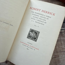 Load image into Gallery viewer, 1891 Volume II of The Works of Herrick; Fine Half Leather Binding by Zaehnsdorf