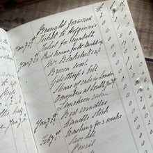 Load image into Gallery viewer, Victorian Hand Written Accounting Book with Clasp and Marbled Edges