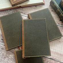 Load image into Gallery viewer, Set of 4 Antique Full Leather William Makepeace Thackeray Books with Floral Spines