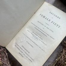 Load image into Gallery viewer, 1842 Records of Female Piety by James A Huie; Full Calf Early Victorian Book