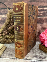 Load image into Gallery viewer, The Antiquary and Rob Roy by Sir Walter Scott; Half Calf Binding with Marbled Edges