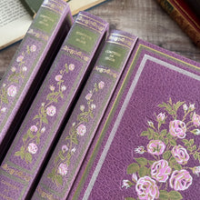 Load image into Gallery viewer, Collection of Three French Books by Comtesse de Segur; Floral Lilac Bindings 1979