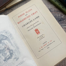 Load image into Gallery viewer, 1903 The Poems and Plays of Charles Lamb; Quarter Vellum Binding with Floral Gilt