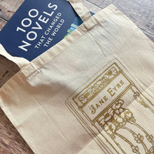 Load image into Gallery viewer, Jane Eyre Tote Bag ... Handmade and Designed on a Late Victorian Book...Charlotte Bronte