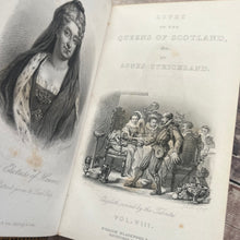 Load image into Gallery viewer, Lives of The Queens of Scotland and English Princesses Early Victorian Leather Set