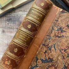 Load image into Gallery viewer, Peveril of the Peak and Quentin Durward by Sir Walter Scott; Half Calf Binding