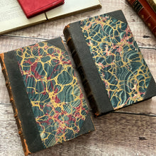 Load image into Gallery viewer, Two Half Leather Sir Walter Scott Books with Marbled Text Block Edges 1901