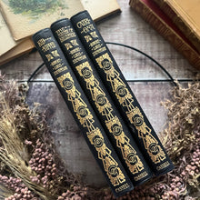 Load image into Gallery viewer, Set of 3 Antique Full Leather Robert Louis Stevenson with Floral Gilt to Spine
