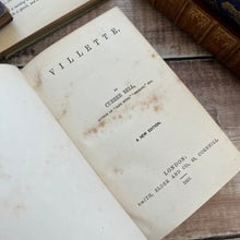 Load image into Gallery viewer, 1857 Villette by Currer Bell (Charlotte Bronte) Half Leather Victorian Book Rare