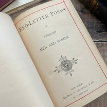 Load image into Gallery viewer, 1885 Red Letter Poems by English Men and Women; Lovely Floral Binding