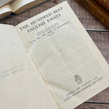 Load image into Gallery viewer, 1929 The Hundred Best English Essays Half Calf Leather Antique Book Marbled