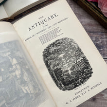 Load image into Gallery viewer, The Antiquary and Rob Roy by Sir Walter Scott; Half Calf Binding with Marbled Edges