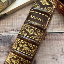 Load image into Gallery viewer, 1698 Ezechiel French Antiquarian Volume Full Leather Binding with Gauffered Edges
