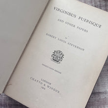 Load image into Gallery viewer, 1904 Virginibus Puerisque by Robert Louis Stevenson; Half Morocco Riviere Binding