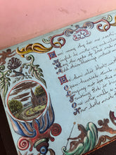 Load image into Gallery viewer, Early Victorian Manuscript Book; Hand Written Poetry and Illustrated Acrostic WORN