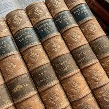Load image into Gallery viewer, 1880's Complete Collection of the Life & Works of the Bronte Sisters Half Leather Marbled (Et)