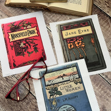 Load image into Gallery viewer, Glass Cleaning Cloths with Beautiful Digital Art Work of Real Antique Books