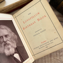 Load image into Gallery viewer, 1883 The Longfellow Birthday Book Pretty Victorian Pocket Book with Floral Binding