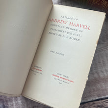 Load image into Gallery viewer, 1901 The Satires of Andrew Marvell Part of the Muses' Library Pretty Antique Book