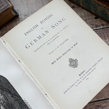 Load image into Gallery viewer, 1877 English Echoes of German Song Beautiful Cloth Binding Mid Victorian Book