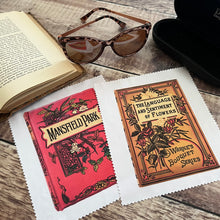 Load image into Gallery viewer, Glass Cleaning Cloths with Beautiful Digital Art Work of Real Antique Books