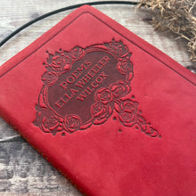 Load image into Gallery viewer, Poems of Ella Wheeler Wilcox Miniature Yapp Leather Suede Binding Antique Roses Book
