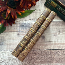 Load image into Gallery viewer, 1814 Poems of William Cowper Two Volumes Half Leather Antiquarian Books