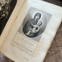 Load image into Gallery viewer, Full Leather Langage Des Fleurs; Transformed into a Scrap Book of Religious Images