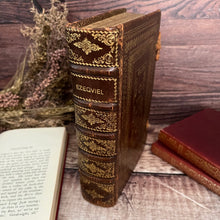 Load image into Gallery viewer, 1698 Ezechiel French Antiquarian Volume Full Leather Binding with Gauffered Edges