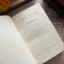 Load image into Gallery viewer, 1857 Jane Eyre by Currer Bell (Charlotte Bronte) Half Leather Victorian Book Rare (Et)