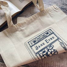 Load image into Gallery viewer, Jane Eyre Tote Bag ... Handmade and Designed on a Late Victorian Book...Charlotte Bronte