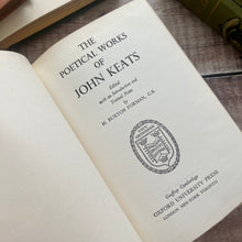 Load image into Gallery viewer, 1950 The Poetical Works of John Keats; Full Leather Vintage Book