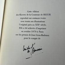 Load image into Gallery viewer, Collection of Three French Books by Comtesse de Segur; Floral Lilac Bindings 1979