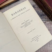 Load image into Gallery viewer, 1896 Barabbas by Marie Corelli Half Leather with Marbling Book