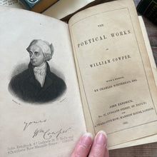 Load image into Gallery viewer, 1851 The Poetical Works of Cowper with Life Early Victorian Illustrated Book