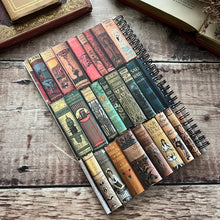Load image into Gallery viewer, Spiral Bound Lined Notebook A5 Size with Antique Book Spine Image