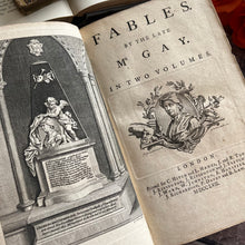 Load image into Gallery viewer, 1757 Fables by the Late Mr Gay Two Volumes in One Quarter Leather Binding Georgian