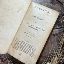 Load image into Gallery viewer, 1824 Evelina by Frances (Fanny) Burney; Late Georgian Quarter Leather book (et)
