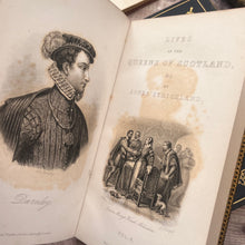 Load image into Gallery viewer, Lives of The Queens of Scotland and English Princesses Early Victorian Leather Set
