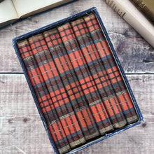 Load image into Gallery viewer, 1868 Box Set featuring the Poetry of Sir Walter Scott; Small Pocket Books in Tartan Bindings
