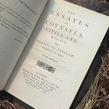 Load image into Gallery viewer, 1920&#39;s Bacon&#39;s Essays and Colours of Good and Evil Tree Calf Leather Book
