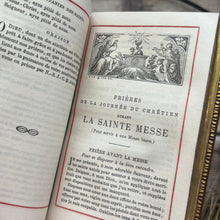 Load image into Gallery viewer, 1885 Petit Paroissien Romain; Full Leather French Catholic Prayer Book with Metalwork
