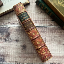 Load image into Gallery viewer, 1874 The Caxtons by Lord Lytton Half Calf Leather Book with Marbled Edges
